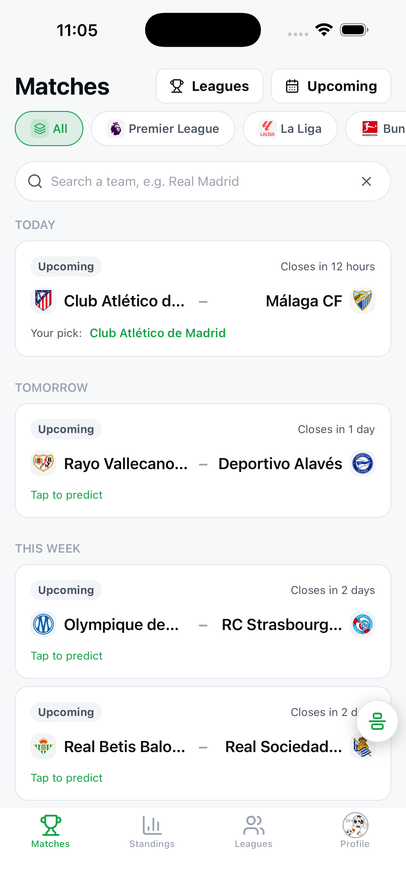 Rivalio league listing